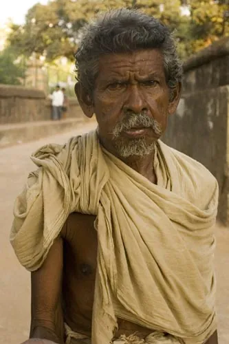 Chrámový žobrák. (Bhubaneswar)